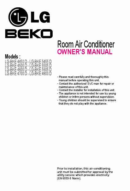 Beko Air Conditioner LG-BKE 4450 D, LG-BKE 5455 D, LG-BKE 4500 D, LG-BKE 5505 D, LG-BKE 4600 D, LG-BKE 5605 D, LG-BKE 4700 D, LG-BKE 4800 D-page_pdf